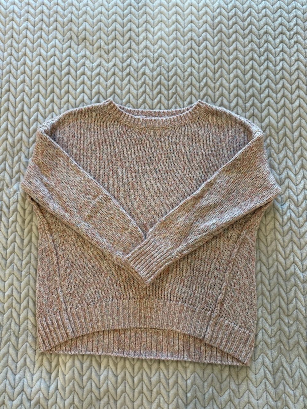 NWOT LOFT Heathered Dusty Pink Crewneck Sweater